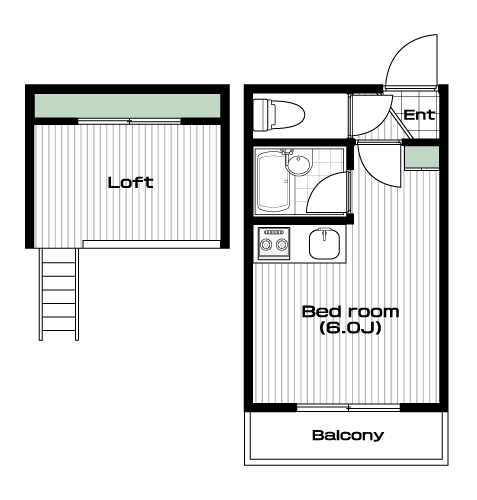 小竹向原駅の賃貸 59,000円 間取り図