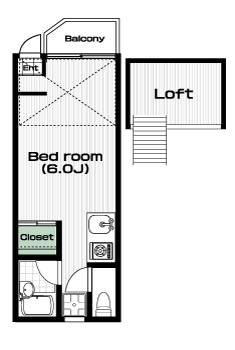 読売ランド前駅の賃貸 52,000円 間取り図