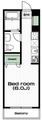 調布駅の賃貸 69,000円 間取り図