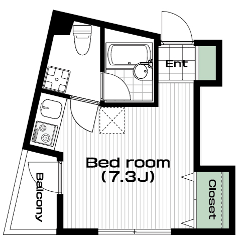 駒場東大前駅の賃貸 94,000円 間取り図