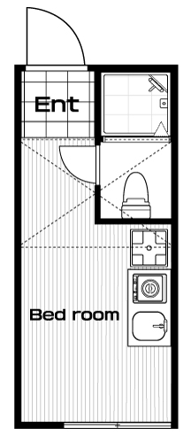 鷺ノ宮駅の賃貸 53,000円 間取り図