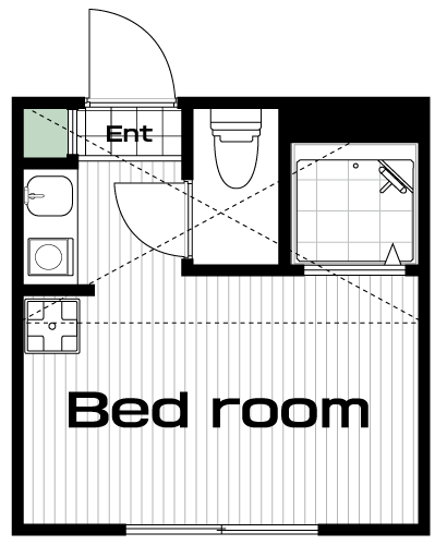 幡ヶ谷駅の賃貸 64,000円 間取り図