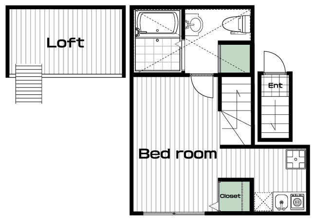 経堂駅の賃貸 70,000円 間取り図