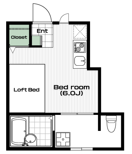 武蔵小金井駅の賃貸 58,000円 間取り図