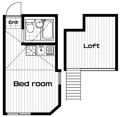 阪東橋駅の賃貸 48,000円 間取り図