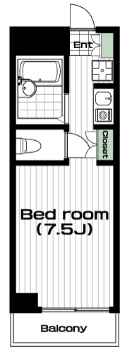 鶴川駅の賃貸 55,000円 間取り図