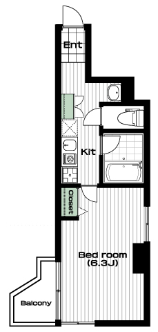 相模大野駅の賃貸 63,000円 間取り図