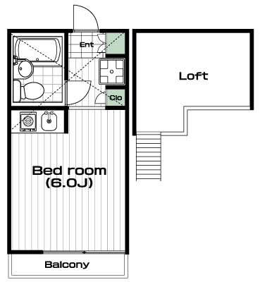 溝の口駅の賃貸 48,000円 間取り図