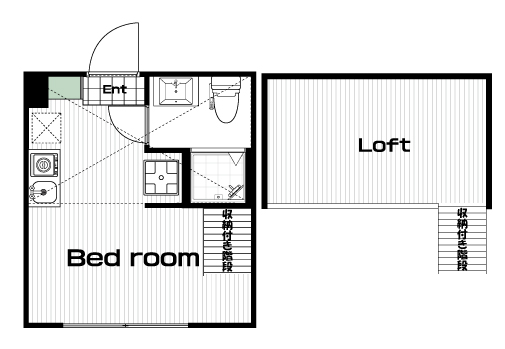 蒲田駅の賃貸 68,000円 間取り図