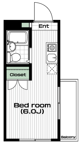 中野駅の賃貸 52,000円 間取り図
