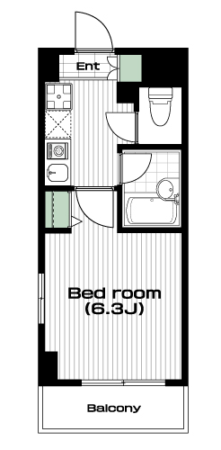 鶴瀬駅の賃貸 60,000円 間取り図