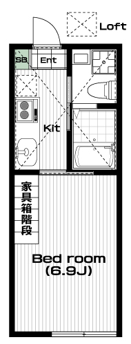 新百合ヶ丘駅の賃貸 75,000円 間取り図