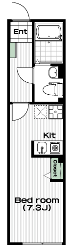 玉川学園前駅の賃貸 60,000円 間取り図