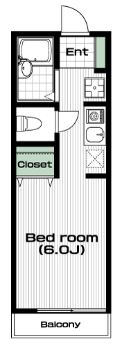 仙川駅の賃貸 67,000円 間取り図