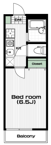 三ツ沢上町駅の賃貸 59,000円 間取り図