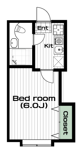 成城学園前駅の賃貸 45,000円 間取り図