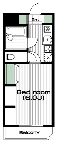 調布駅の賃貸 64,000円 間取り図