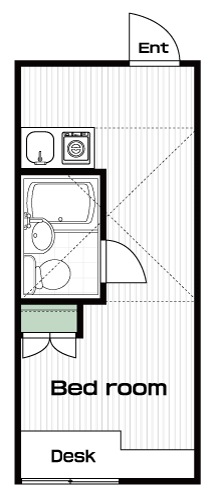 早稲田駅の賃貸 54,000円 間取り図