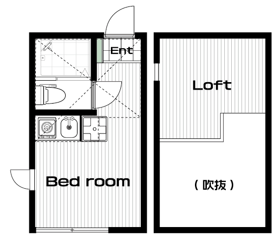 白楽駅の賃貸 55,000円 間取り図