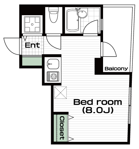 高田馬場駅の賃貸 86,000円 間取り図