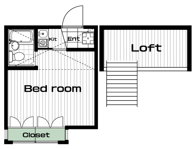 喜多見駅の賃貸 43,000円 間取り図