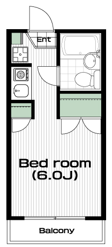 京王堀之内駅の賃貸 28,000円 間取り図