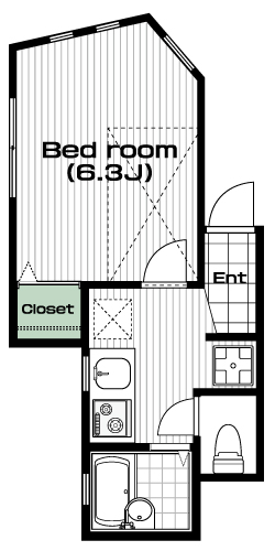 西八王子駅の賃貸 48,000円 間取り図