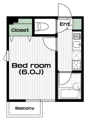 中野駅の賃貸 77,000円 間取り図