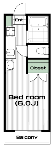 京王堀之内駅の賃貸 38,000円 間取り図