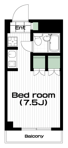 花小金井駅の賃貸 47,000円 間取り図