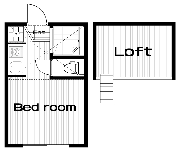 駒沢大学駅の賃貸 55,000円 間取り図