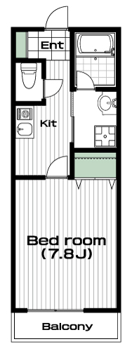 鶴川駅の賃貸 65,000円 間取り図