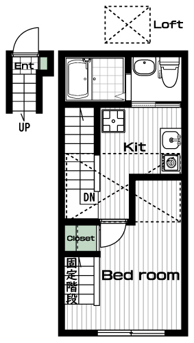 玉川学園前駅の賃貸 65,000円 間取り図