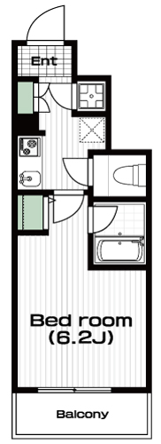 中野駅の賃貸 90,000円 間取り図