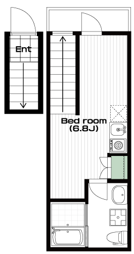 大塚・帝京大学駅の賃貸 60,000円 間取り図