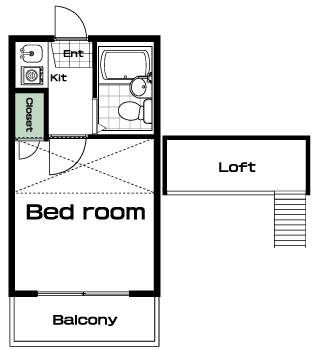 学芸大学駅の賃貸 70,000円 間取り図