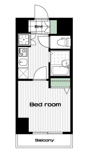 板橋駅の賃貸 74,000円 間取り図