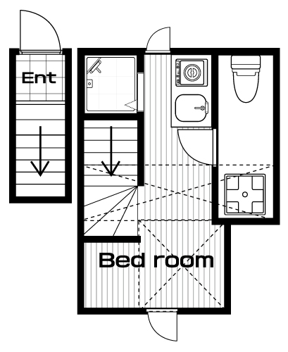 中野駅の賃貸 63,000円 間取り図