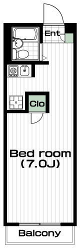 駒沢大学駅の賃貸 72,000円 間取り図